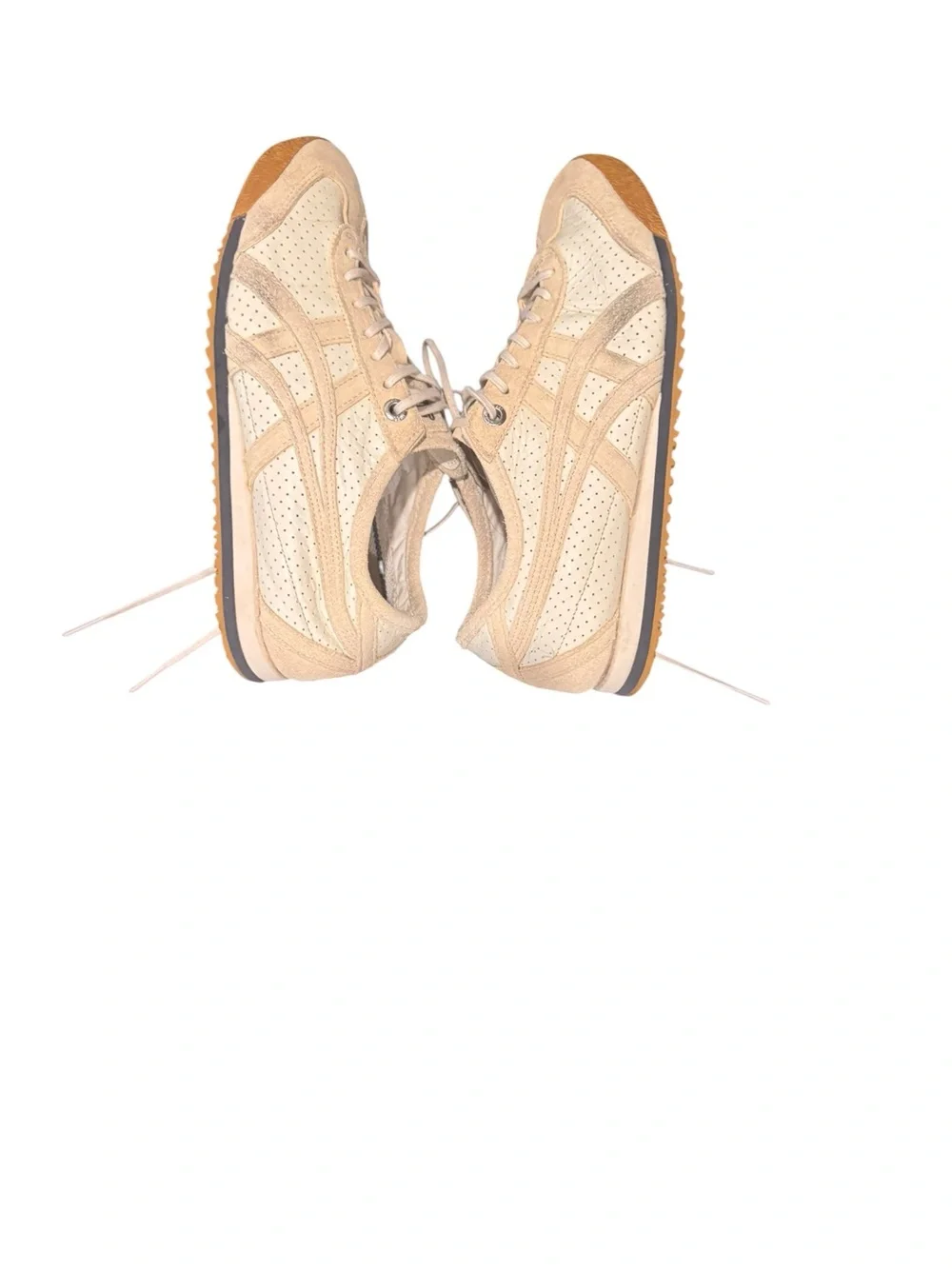 Onitsuka Tiger by Asics Women's Light Beige Suede & Leather Sneakers Sz 4
